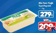 MİS TAM YAĞLI TOST PEYNİRİ 1 KG
